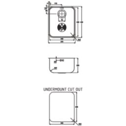 Abode Matrix R50 1 Bowl  Brushed Stainless Steel Sink 370mm x 430mm