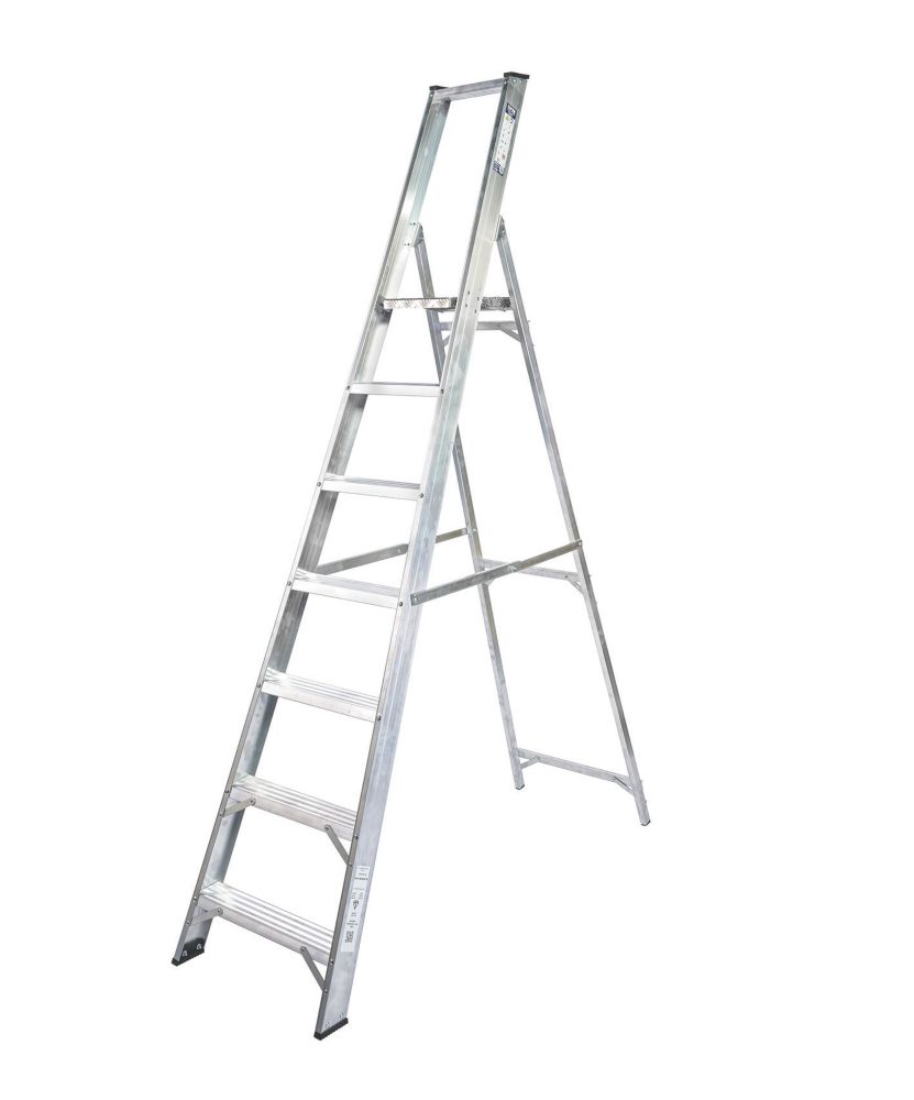 Lyte Aluminium 2.10m 7 Step Platform Step Ladder Screwfix