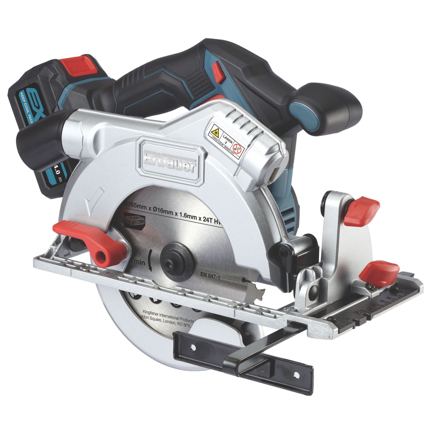 Erbauer ECS18-Li 165mm 18V 1 x 4.0Ah Li-Ion EXT Brushless Cordless Circular Saw (984FV)
