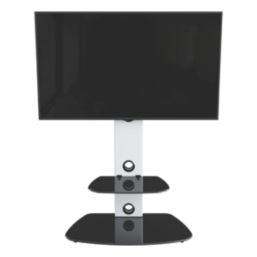 AVF Lucerne FSL700LUCSW TV Stand Satin White Body/Black Glass