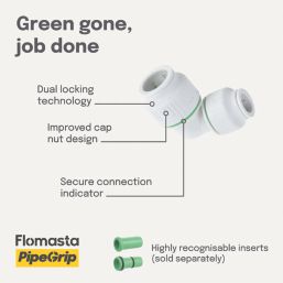 Flomasta  Plastic Push-Fit Reducing 90° Elbow 22mm x 15mm