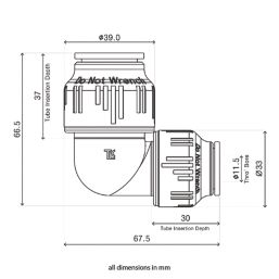 Flomasta  Plastic Push-Fit Reducing 90° Elbow 22mm x 15mm