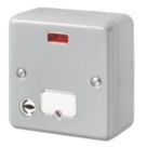 MK Metal-Clad Plus 13A Unswitched Metal Clad Fused Spur & Flex Outlet with Neon Aluminium with White Inserts