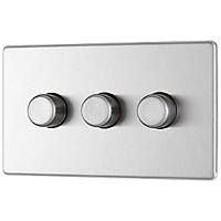 LAP  3-Gang 2-Way LED Dimmer Switch  Brushed Stainless Steel