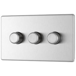 LAP  3-Gang 2-Way LED Dimmer Switch  Brushed Stainless Steel