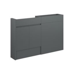 Alaska Bathroom Fitted Furniture Pack LH Vanity with Basin Dark Grey Matt 1244mm x 355mm x 997mm