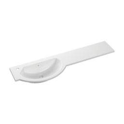 Alaska Bathroom Fitted Furniture Pack LH Vanity with Basin Dark Grey Matt 1244mm x 355mm x 997mm