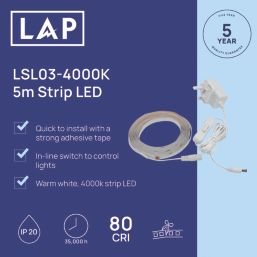 LAP  5m LED Strip Light 21W 2500lm