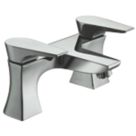 Bristan Hourglass Chrome 106mm Deck Mounted Lever 2 Tap Holes Bath Mixer Tap