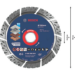 Bosch Expert Masonry Diamond Cutting Disc 150mm x 22.23mm