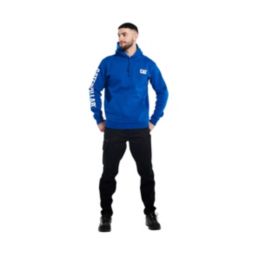 CAT Trademark Banner Hoodie Blue Small 36" Chest