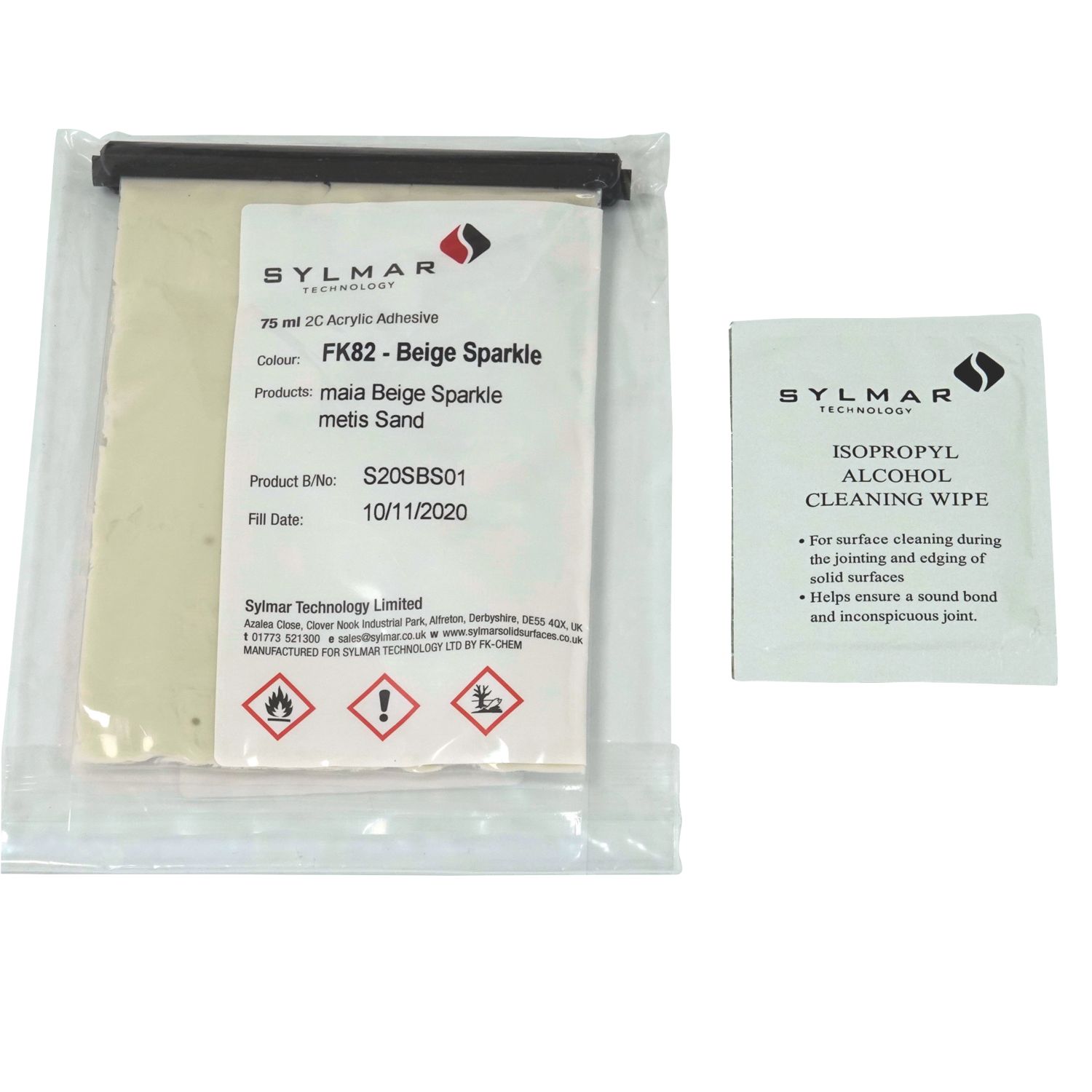 Maia Adhesive Sachet Beige Sparkle (984XP)