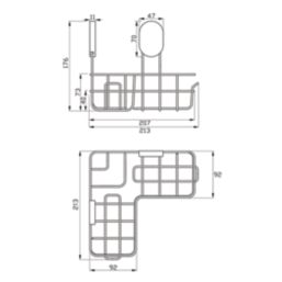 Swirl Caldew 1-Tier Bathroom Corner Shower Basket Chrome