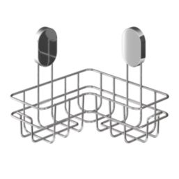 Swirl Caldew 1-Tier Bathroom Corner Shower Basket Chrome