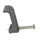 Tower Grey Flat Double Cable Clips 1-1.5mm 100 Pack