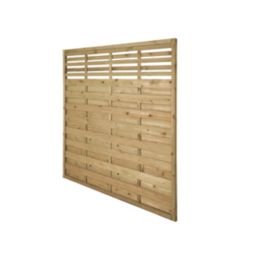 Forest Kyoto  Slatted Top Fence Panels Natural Timber 6' x 6' Pack of 9