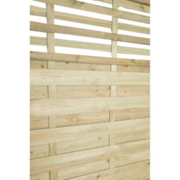 Forest Kyoto  Slatted Top Fence Panels Natural Timber 6' x 6' Pack of 9
