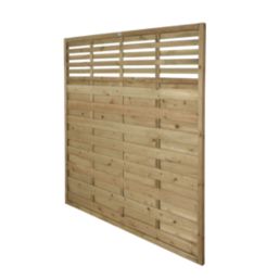 Forest Kyoto  Slatted Top Fence Panels Natural Timber 6' x 6' Pack of 9