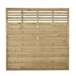 Forest Kyoto  Slatted Top Fence Panels Natural Timber 6' x 6' Pack of 9