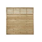 Forest Kyoto  Slatted Top Fence Panels Natural Timber 6' x 6' Pack of 9