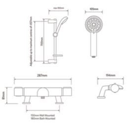 Aqualisa Midas 110 BSM Deck-Fed Exposed Chrome Thermostatic Bath/Shower Mixer