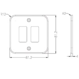 Knightsbridge  2-Module Grid Metal Clad Faceplate