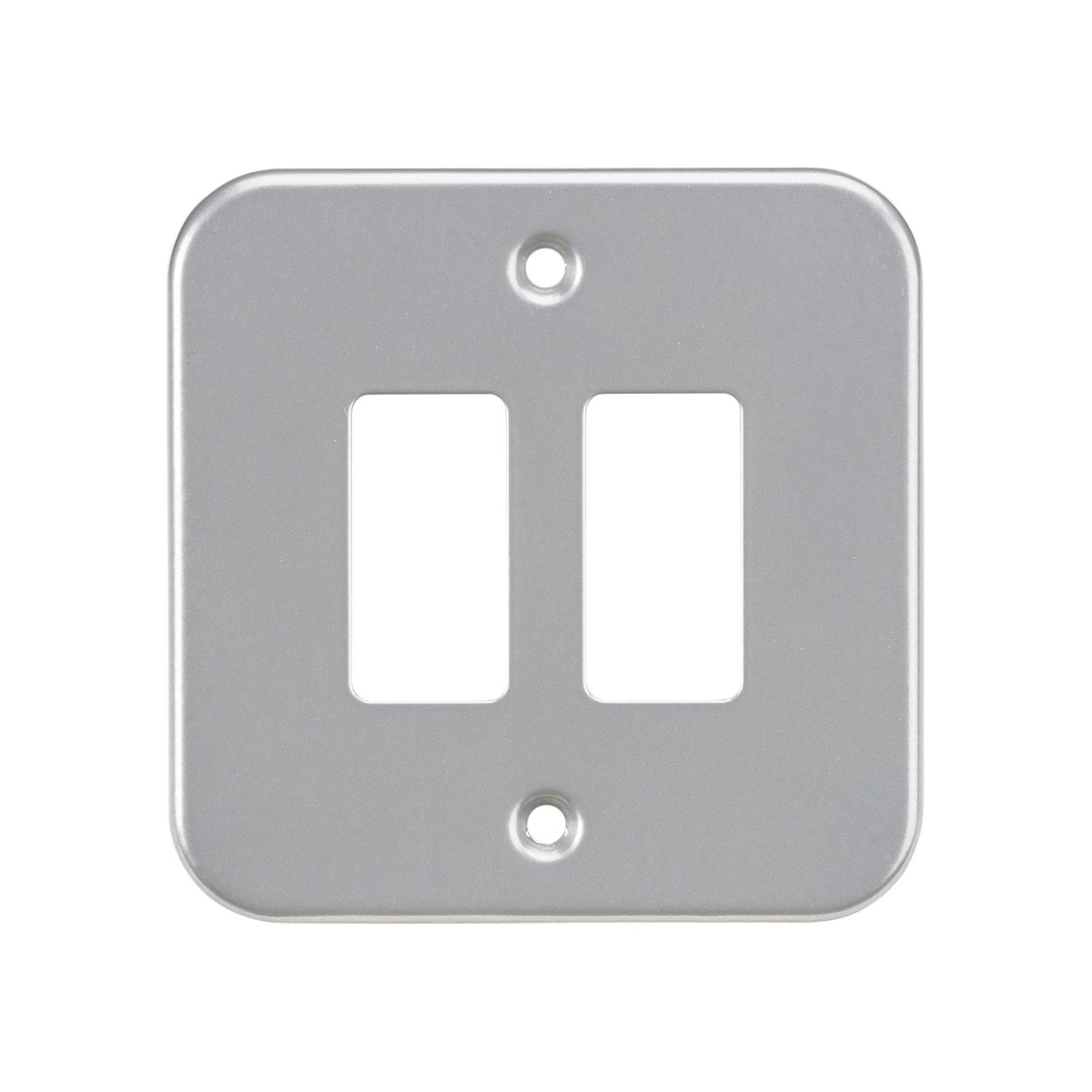 Knightsbridge 2-Module Grid Metal Clad Faceplate (985CR)