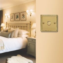 Varilight V-ProSmart 1-Gang 1-Way LED WiFi Dimmer Switch Georgian Brass
