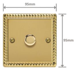 Varilight V-ProSmart 1-Gang 1-Way LED WiFi Dimmer Switch Georgian Brass