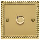 Varilight V-ProSmart 1-Gang 1-Way LED WiFi Dimmer Switch Georgian Brass