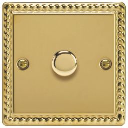 Varilight V-ProSmart 1-Gang 1-Way LED WiFi Dimmer Switch Georgian Brass