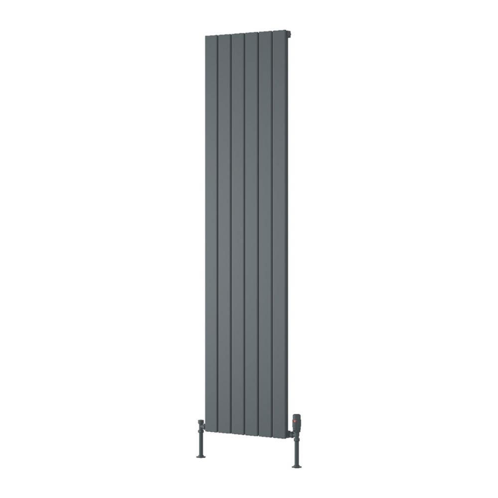 Reina Piatto Single 1800mm x 445mm 3437BTU Anthracite Vertical Designer ...