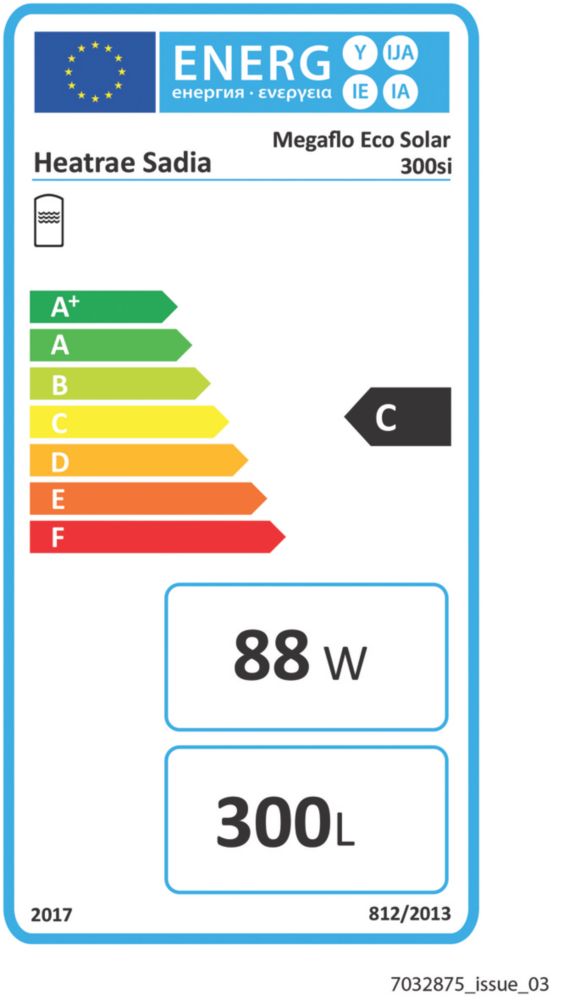 Heatrae Sadia Megaflo Eco Solar 300si Indirect Unvented Unvented Hot Water  Cylinder 300Ltr - Screwfix
