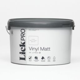 LickPro  10Ltr Pure Brilliant White Vinyl Matt Emulsion  Paint