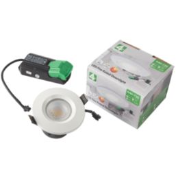 4lite  Fixed  Fire Rated LED CCT Downlights Matt White 7W 720lm 6 Pack