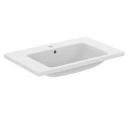 Ideal Standard i.life B Wall Hung Vanity Unit with Black Handles & Basin Matt White 800mm x 505mm x 630mm