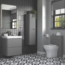 Wall-Hung Vanity Unit & Basin Matt Grey 805mm x 460mm x 662mm