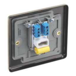 LAP  1-Gang Master Telephone Socket Antique Brass with Colour-Matched Inserts