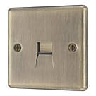 LAP  1-Gang Master Telephone Socket Antique Brass with Colour-Matched Inserts