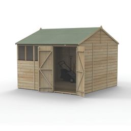 Forest Beckwood 9' 6" x 10' (Nominal) Reverse Apex Shiplap Timber Shed with Base