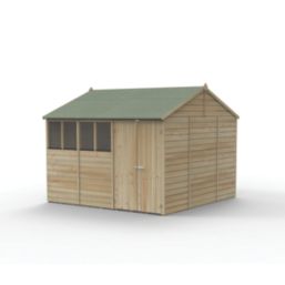 Forest Beckwood 9' 6" x 10' (Nominal) Reverse Apex Shiplap Timber Shed with Base