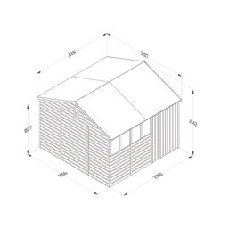 Forest Beckwood 9' 6" x 10' (Nominal) Reverse Apex Shiplap Timber Shed with Base