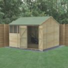 Forest Beckwood 9' 6" x 10' (Nominal) Reverse Apex Shiplap Timber Shed with Base