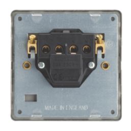 Contactum Lyric 20A 1-Gang DP Control Switch Brushed Brass  with Black Inserts