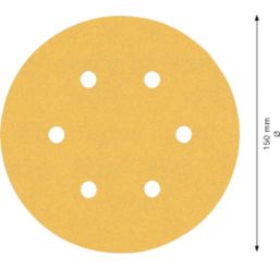 Bosch Expert C470 120 Grit 6-Hole Punched Wood Sanding Discs 150mm 50 Pack