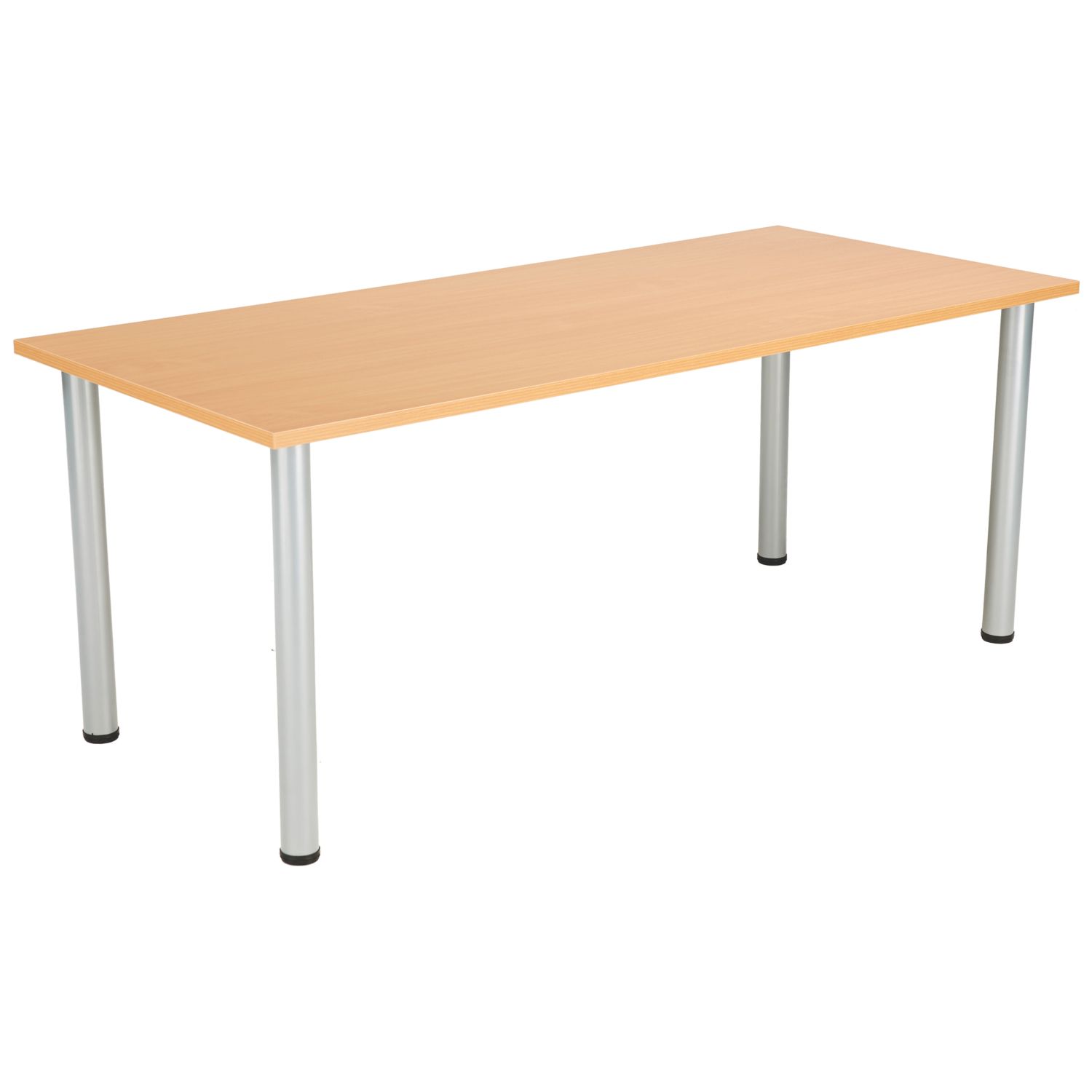 TC Group One Fraction Plus Rectangular Meeting Table Beech/Silver 1800mm x 800mm (985TT)