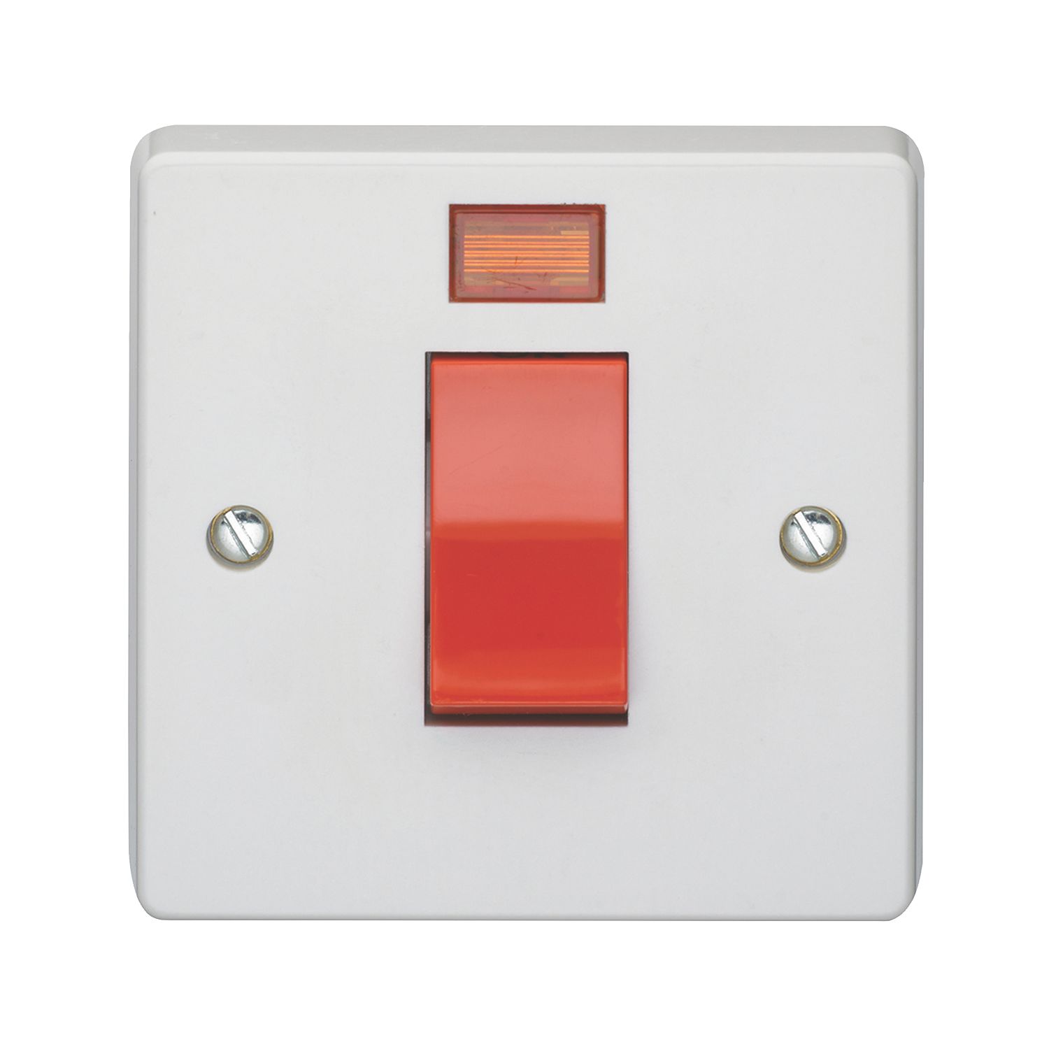 Crabtree Capital 45A 1-Gang DP Cooker Switch White with Neon (98632)