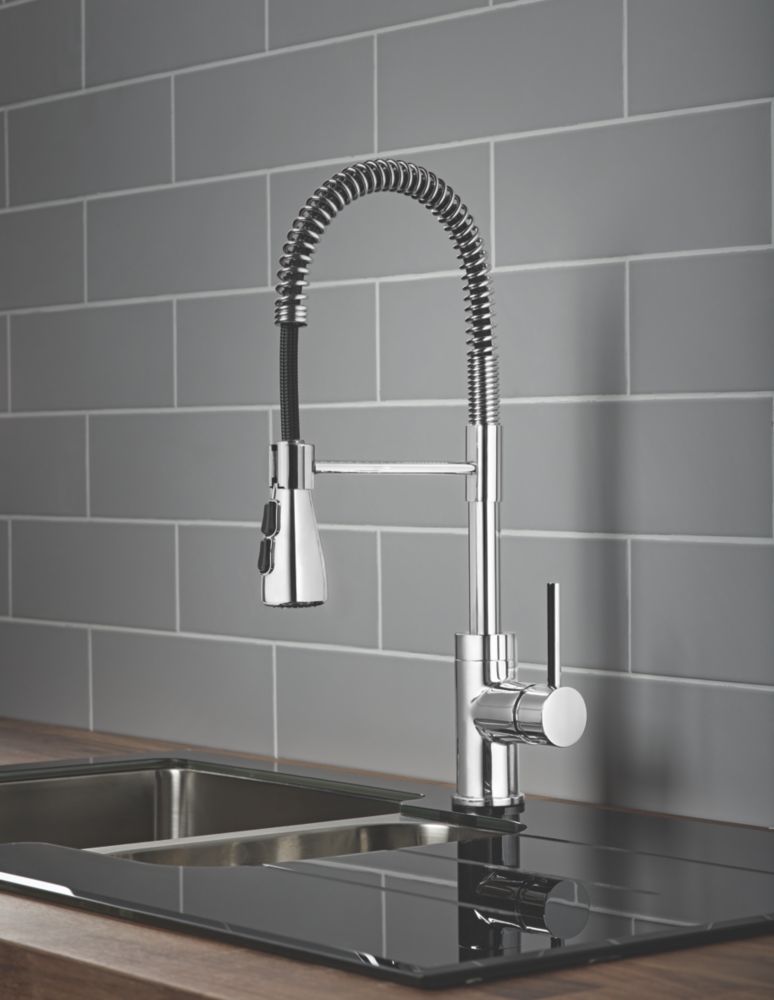 Harbour Acclaim Kitchen Tap with Flexible / Movable Multi-Function Spray -  Brushed Stainless Steel