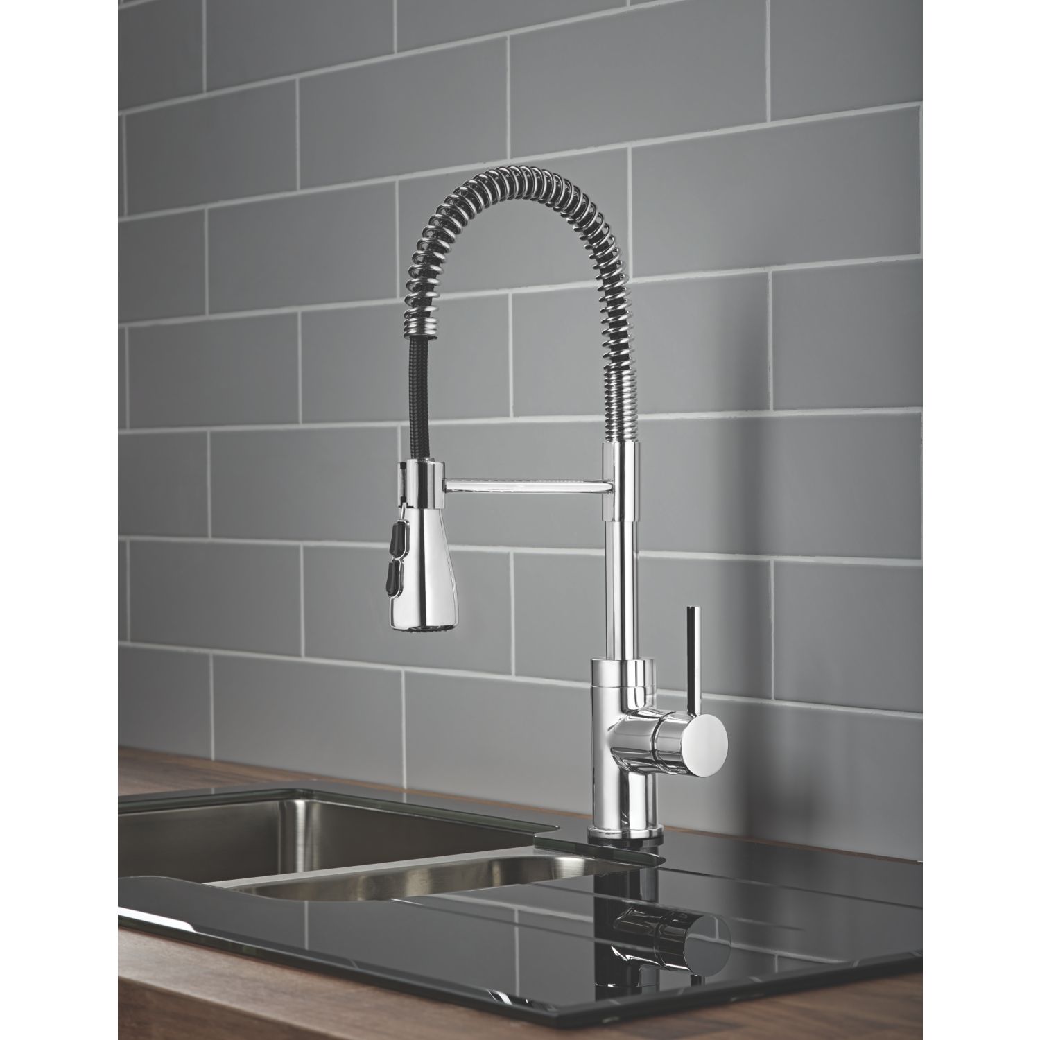 Seville Pull-Out Spray Mono Mixer Kitchen Tap Chrome (9863P)