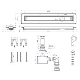 McAlpine CD600-O-P Slimline Channel Drain Polished Stainless Steel 610mm x 88mm